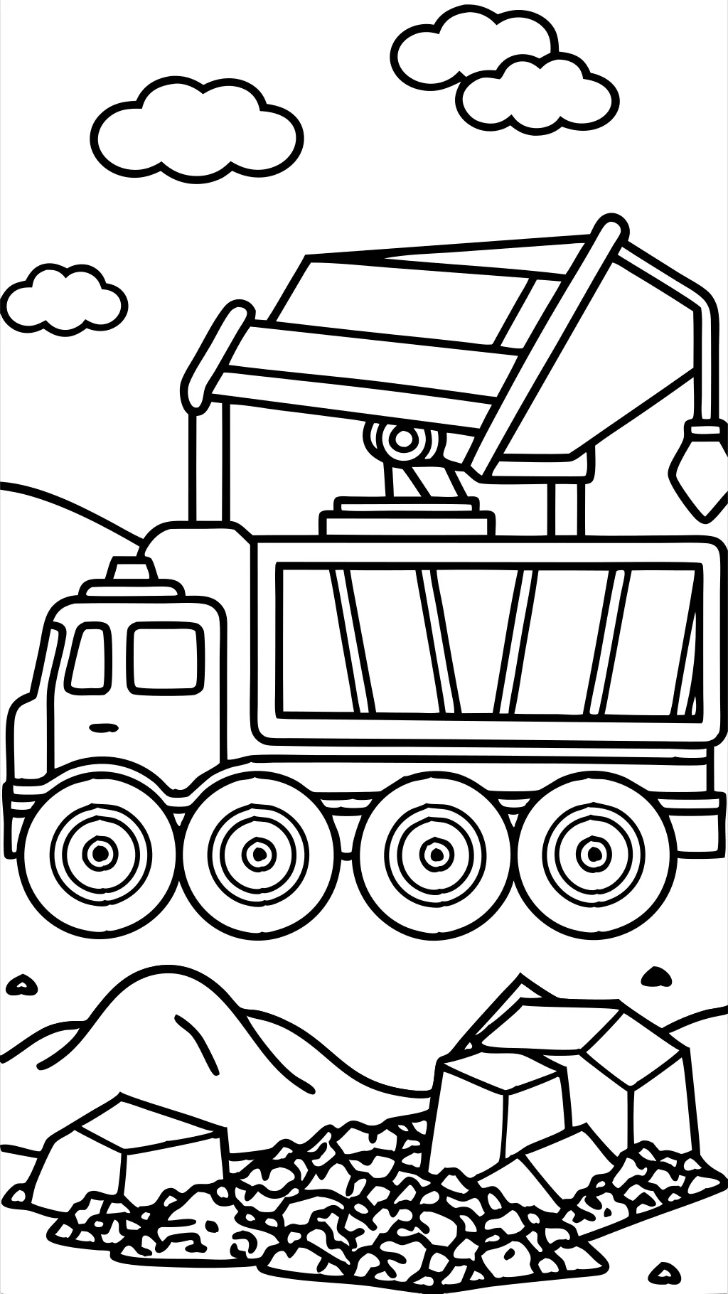 coloring page dump truck